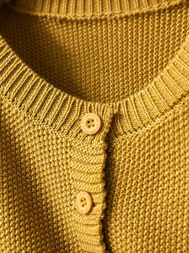 Allia | Einfarbiger Cardigan-Pullover