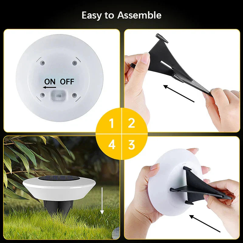 Solar-Bodenleuchten 4er-Set – 14 LEDs und 360°-Lichtring product image 8