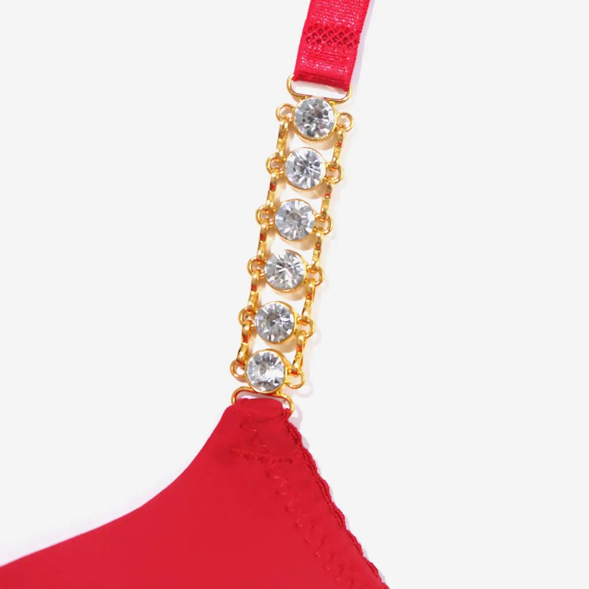 Eleganter Push-Up-BH Mit Strass Und Metallic-Spitze Für Frauen