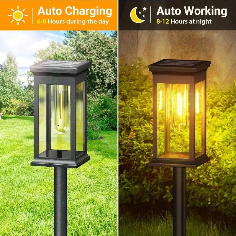 Solar-Wegeleuchten im Laternen-Design 2er-Set – LED mit Glühfaden-Optik product image 4