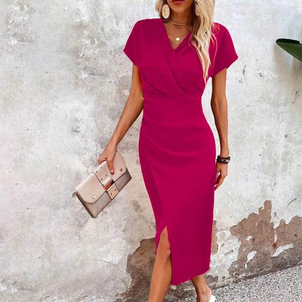 Willa - Lässiges kurzes Minikleid mit V-Ausschnitt