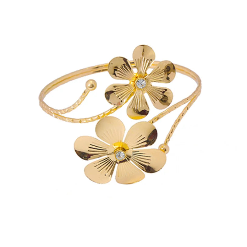 Blühende Schönheit Goldener Kreis Armband Ring Für Damen