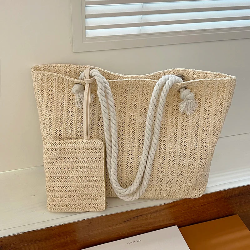 Riley | Große Rieten-Strandtasche Damen