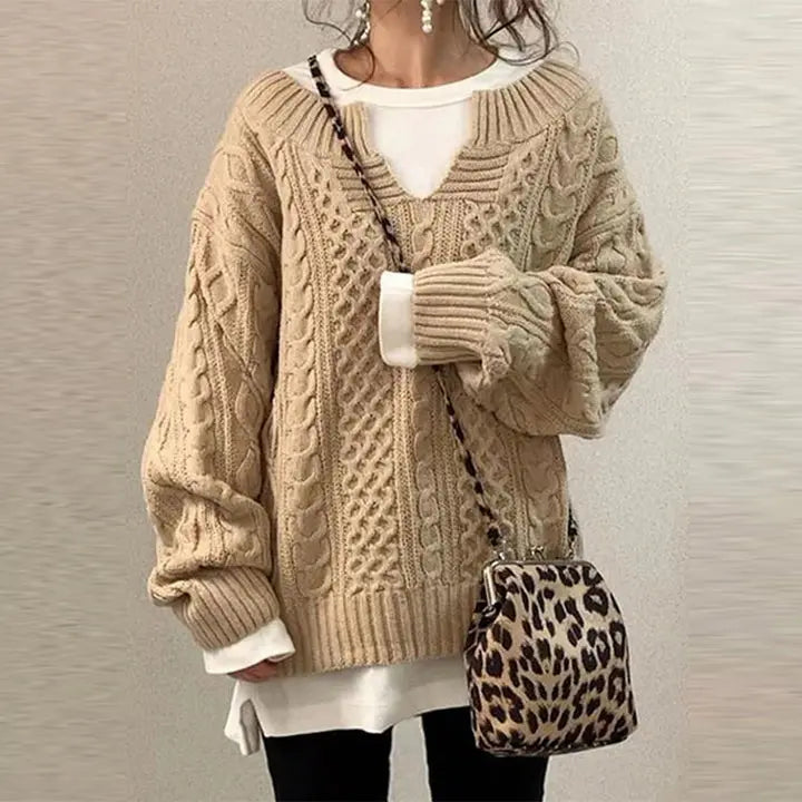 Retro Strickpullover mit zeitlosem Design für Frauen
