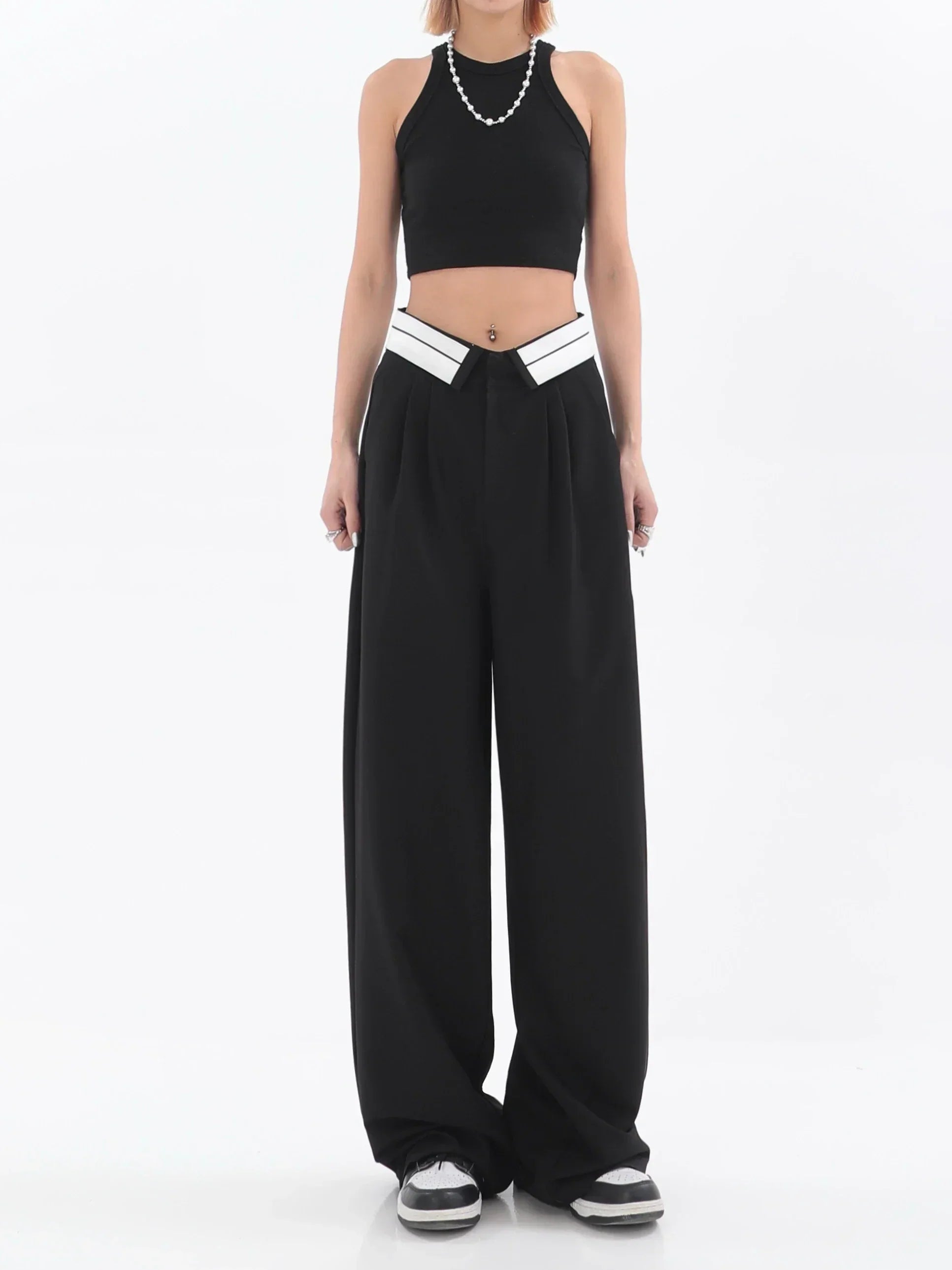 Weite High Waist Hosen für Einen Lässigen Look für Frauen