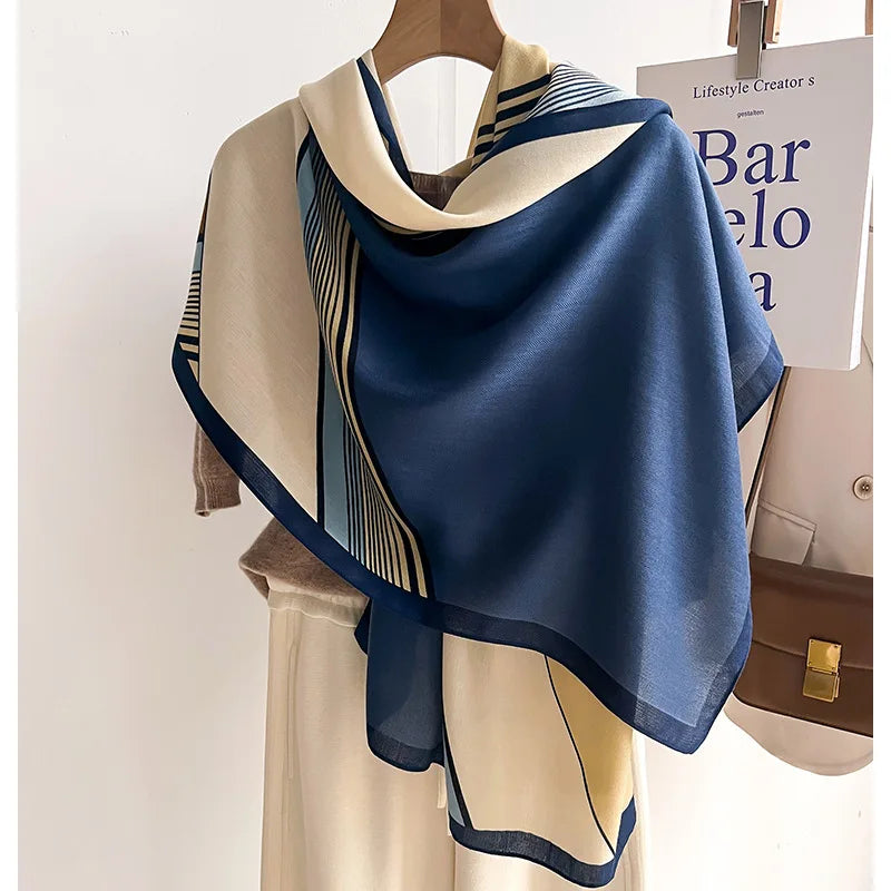 Luxuriöser Woll-Baumwoll-Schal mit elegantem Stil für Damen