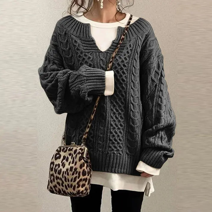 Retro Strickpullover mit zeitlosem Design für Frauen