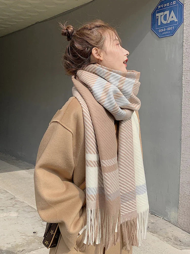 Vintage-Karomuster-Schal mit schickem Stil für Damen