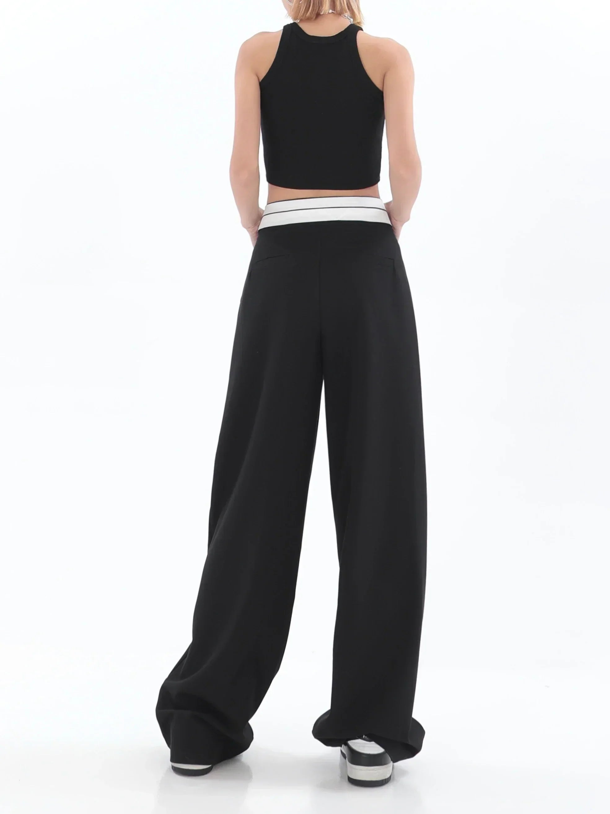 Weite High Waist Hosen für Einen Lässigen Look für Frauen