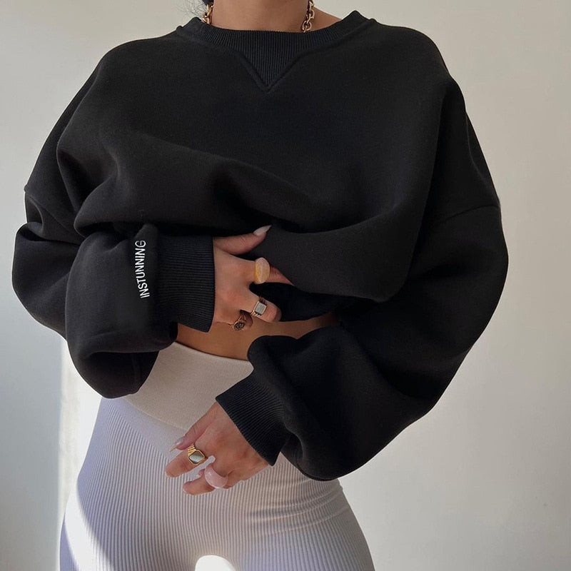Gemütliches Oversized Sweatshirt Für Ultimativen Entspannten Komfort Für Frauen