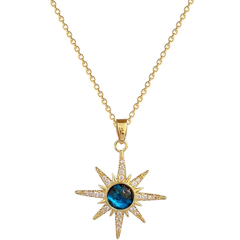 Sternenstrahlen Mikro Schmuck Edelstahl Halskette Für Frauen