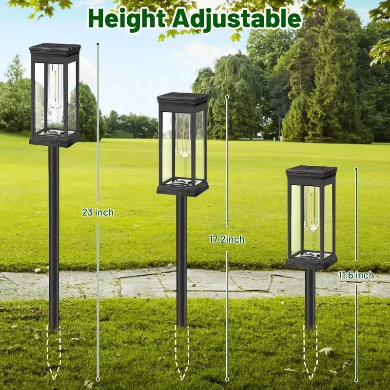 Solar-Wegeleuchten im Laternen-Design 2er-Set – LED mit Glühfaden-Optik product image 5