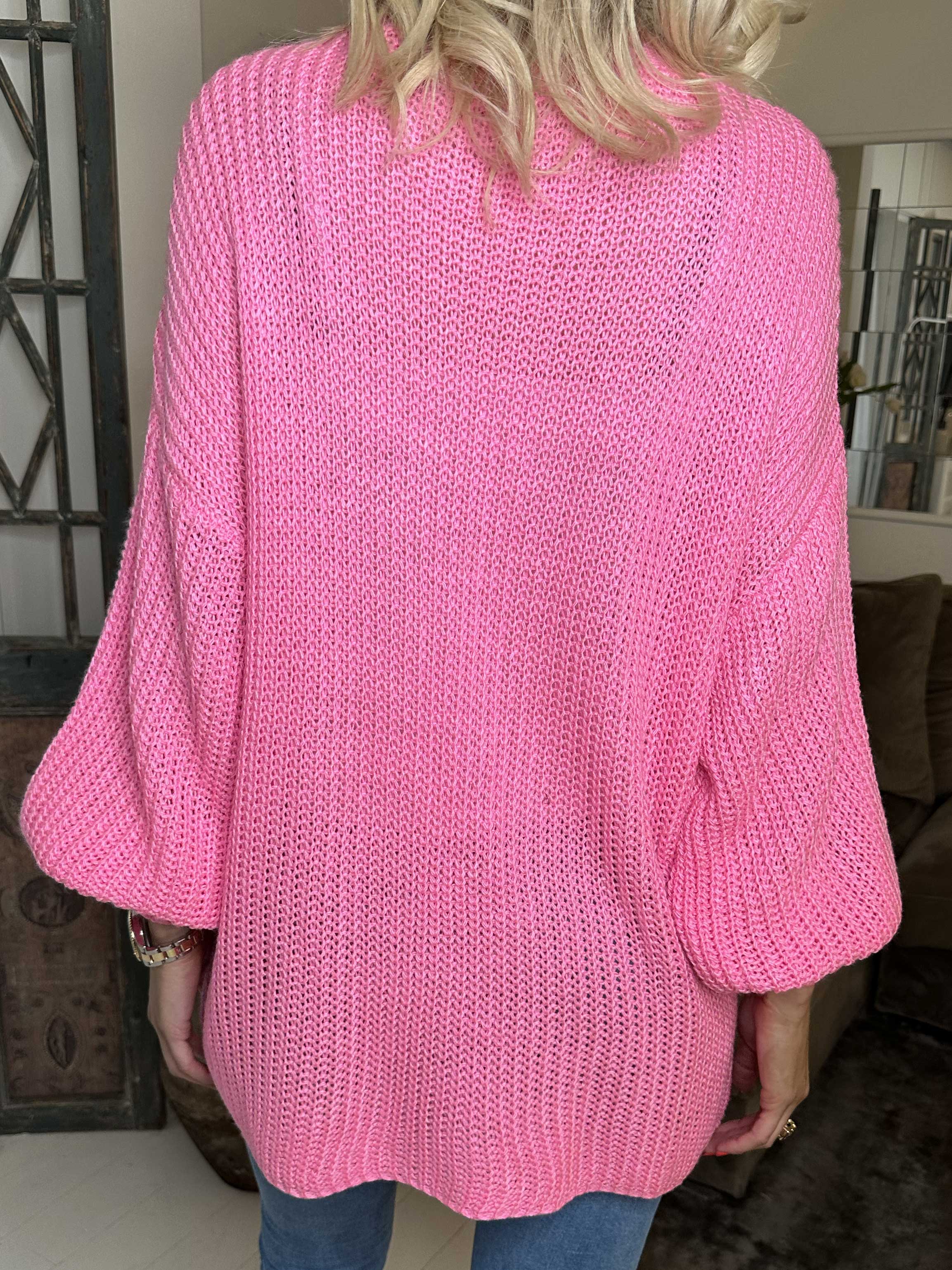 Zephyrielle | Kurzstrick-Cardigan mit Ballonärmeln