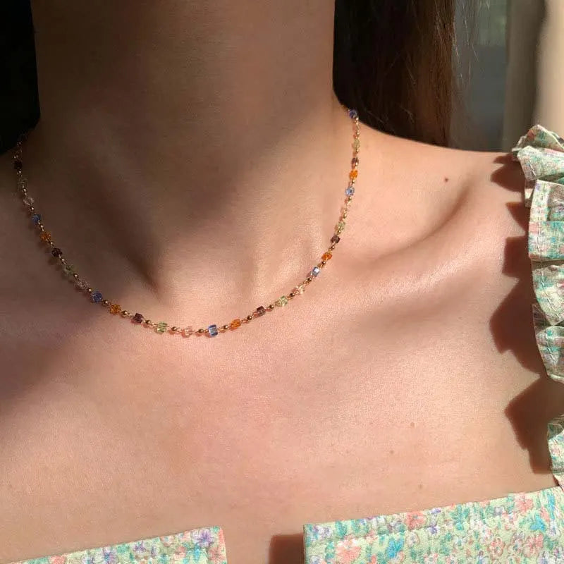 Elegante Natürliche Edelstein-Halskette Für Frauen