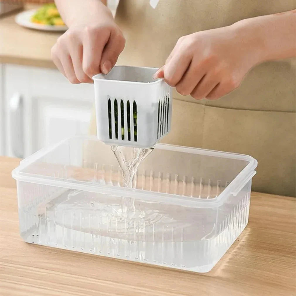 Kühlschrank-Organizer mit Ablaufeinsatz und Deckel – 6 Fächer product image 5