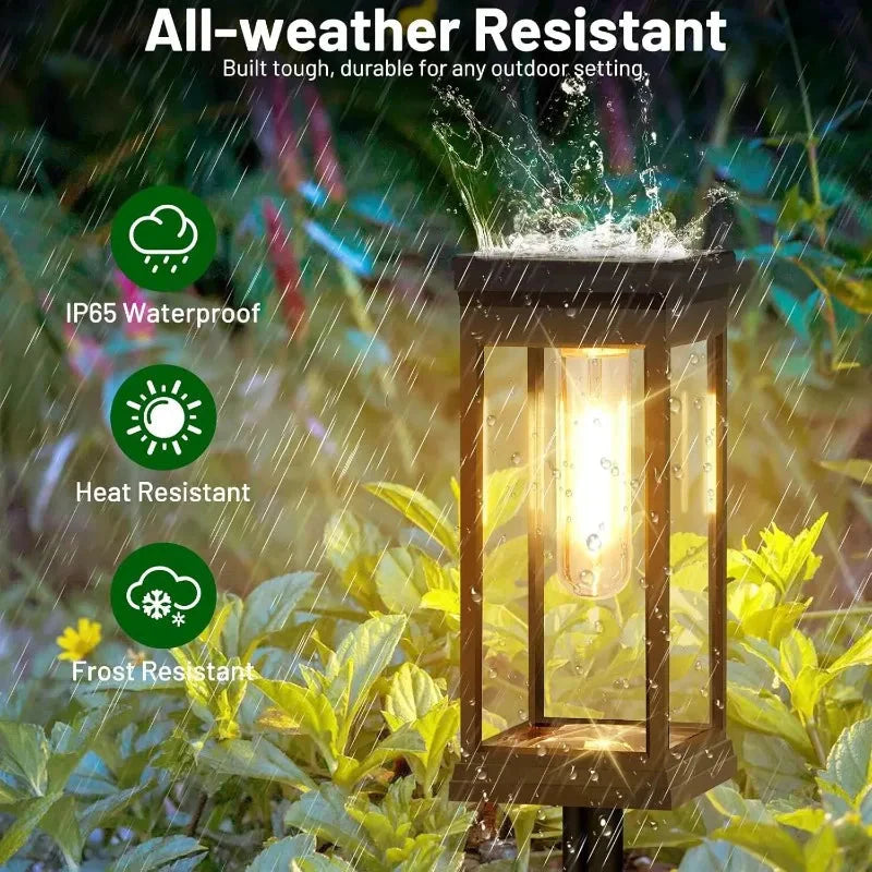 Solar-Wegeleuchten im Laternen-Design 2er-Set – LED mit Glühfaden-Optik product image 3