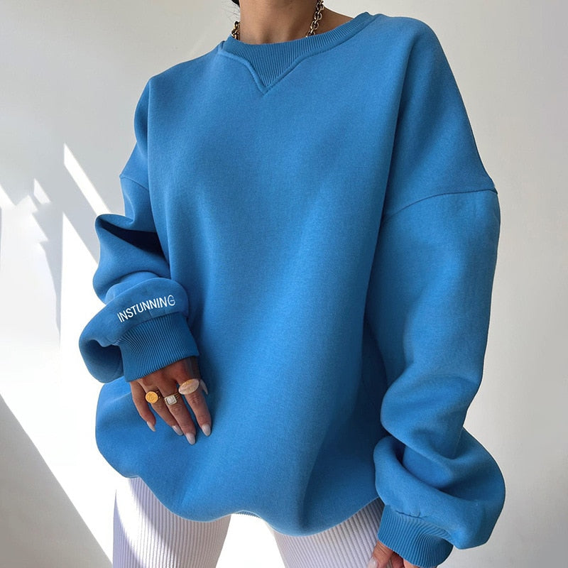 Gemütliches Oversized Sweatshirt Für Ultimativen Entspannten Komfort Für Frauen