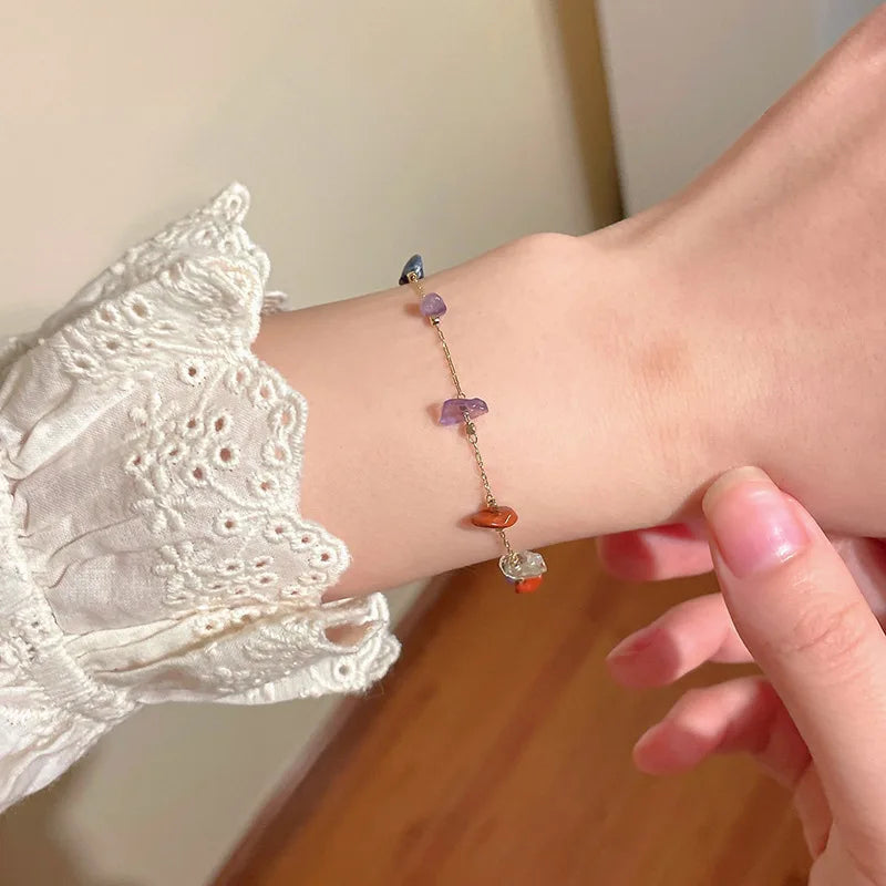 Elegante Natürliche Edelstein-Halskette Für Frauen