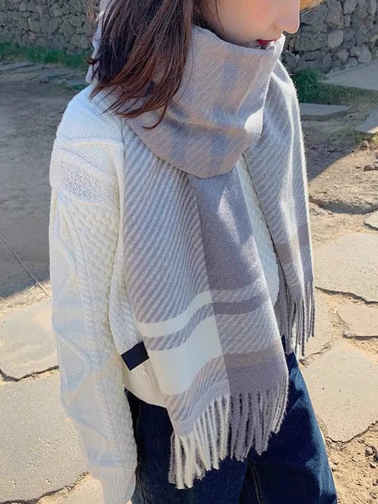 Vintage-Karomuster-Schal mit schickem Stil für Damen