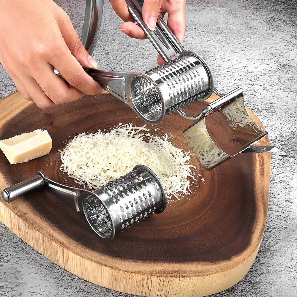 Rotationsreibe für Käse – Edelstahl mit Handkurbel product image 1