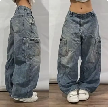 Sunhilde | Baggy Cargo Jeans mit Taschen
