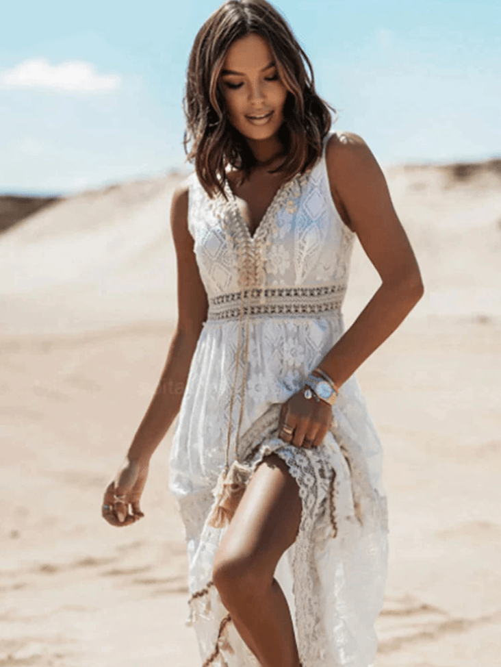 Elegantes Boho-Kleid mit fließendem Design Für Frauen