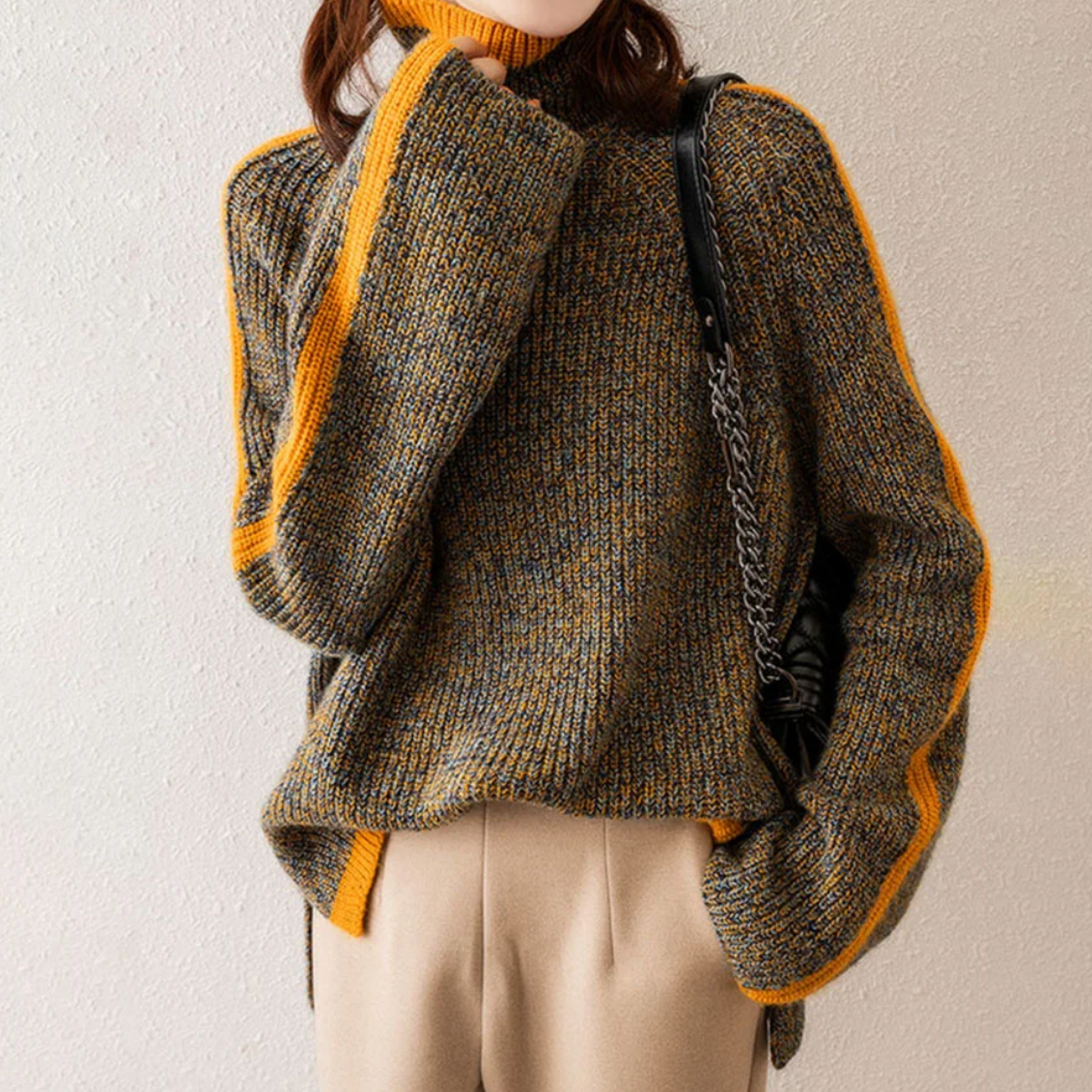 Kellina | Eleganter gestrickter Rollkragenpullover für Damen