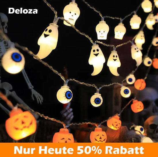 LedString™ – Kürbisschädel-Augäpfel Lichterkette Dekoration [50% Rabatt]