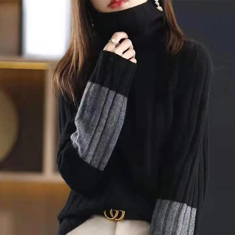 Moderner Blockdesign-Pullover für Damen