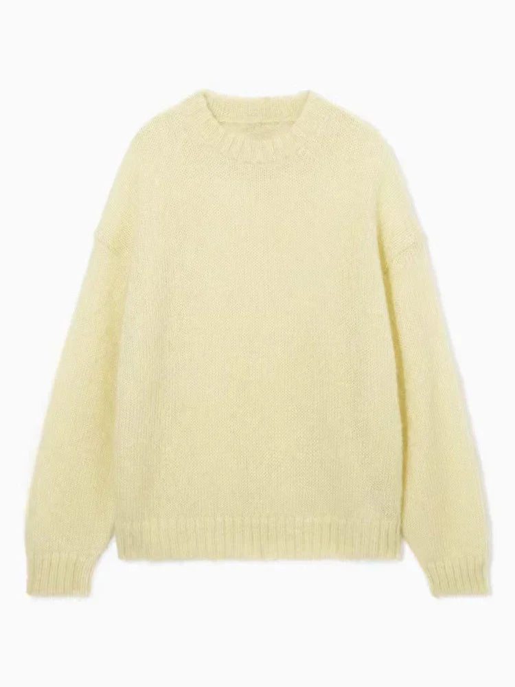 Gestreifter Mohair-Casual-Pullover mit gemütlicher Wärme Für Frauen