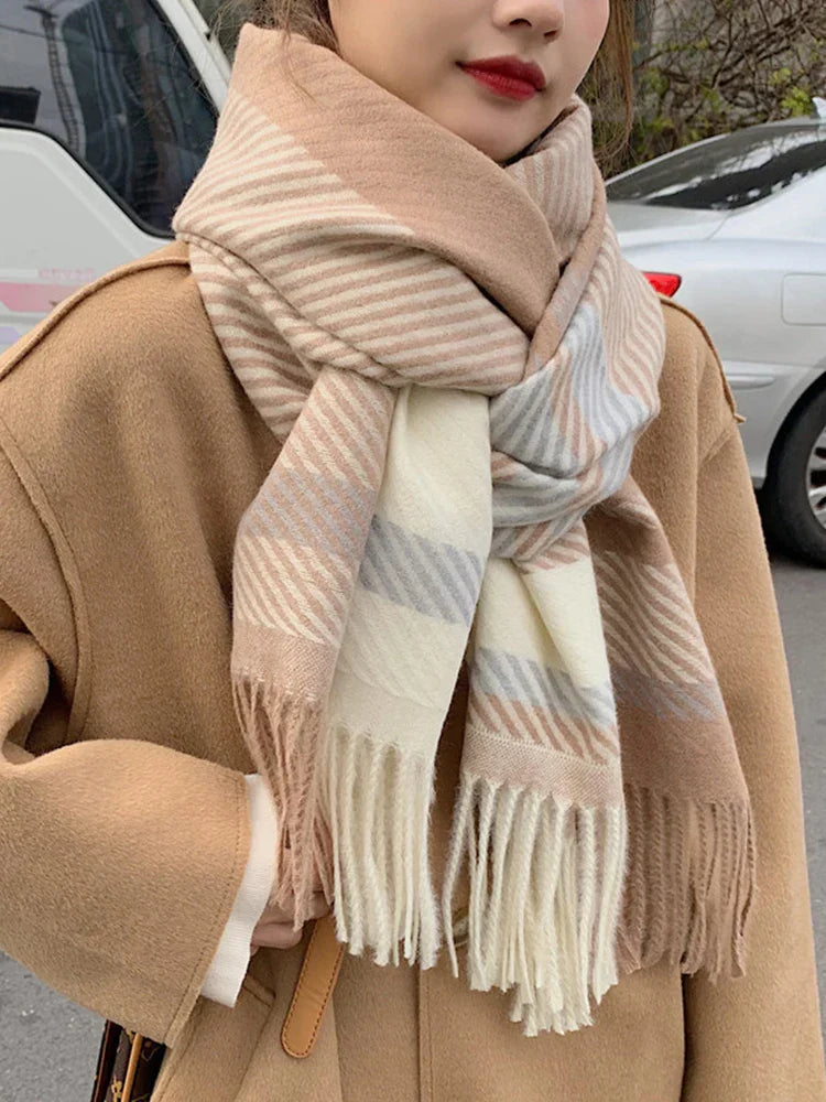 Vintage-Karomuster-Schal mit schickem Stil für Damen