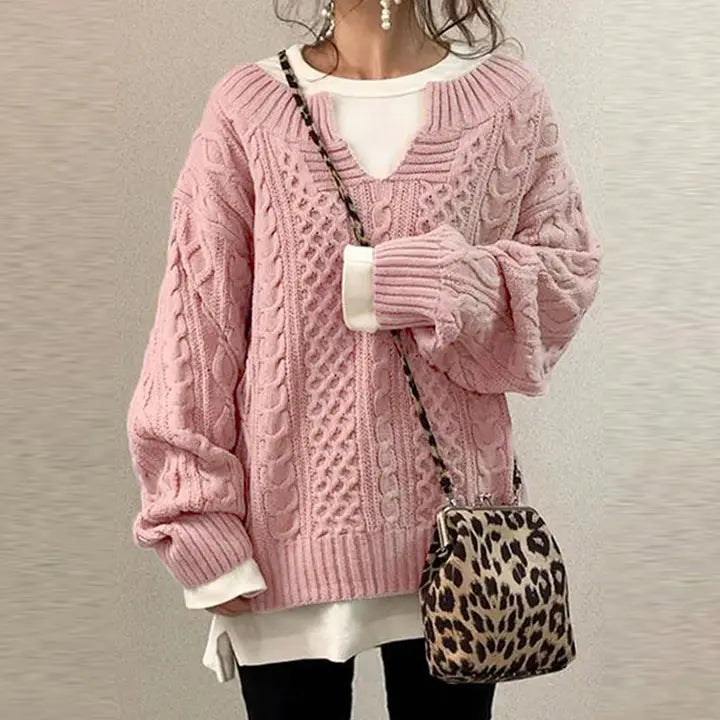 Retro Strickpullover mit zeitlosem Design für Frauen