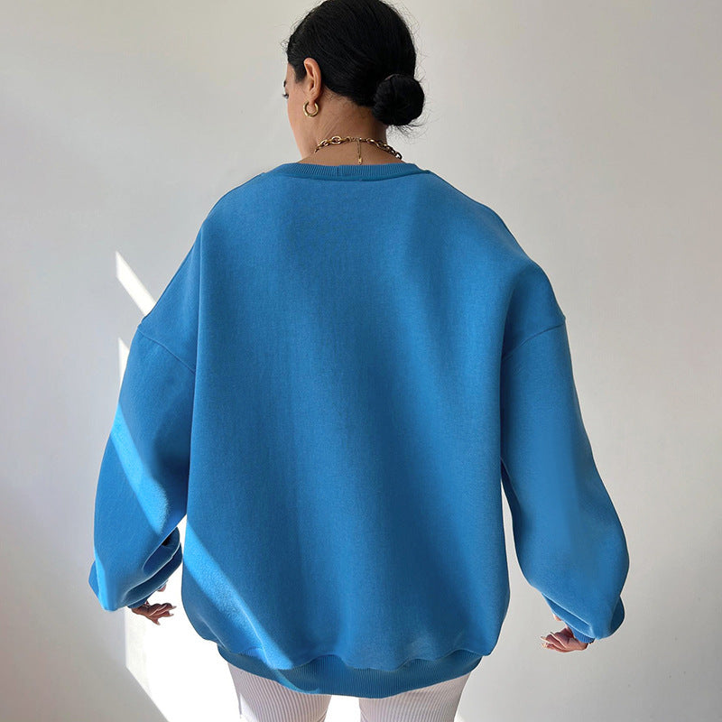 Gemütliches Oversized Sweatshirt Für Ultimativen Entspannten Komfort Für Frauen