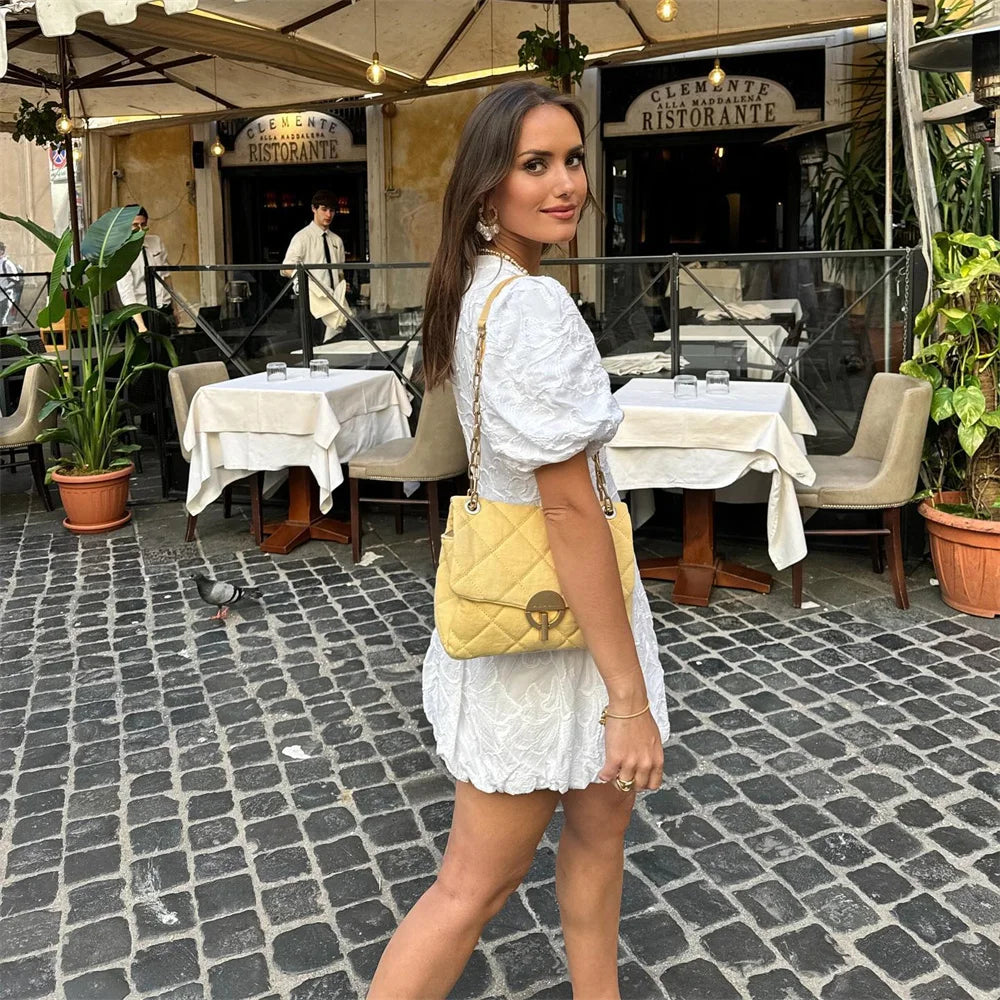 Schickes Mini Kleid mit Puffärmeln für Damen
