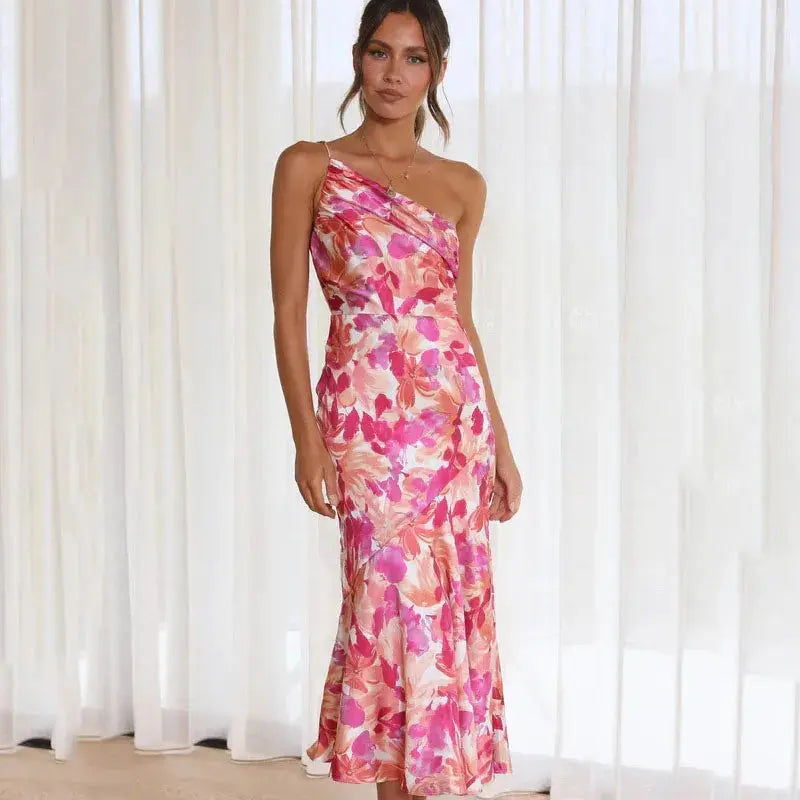 Elegantes One-Shoulder-Kleid mit asymmetrischem Design für Frauen