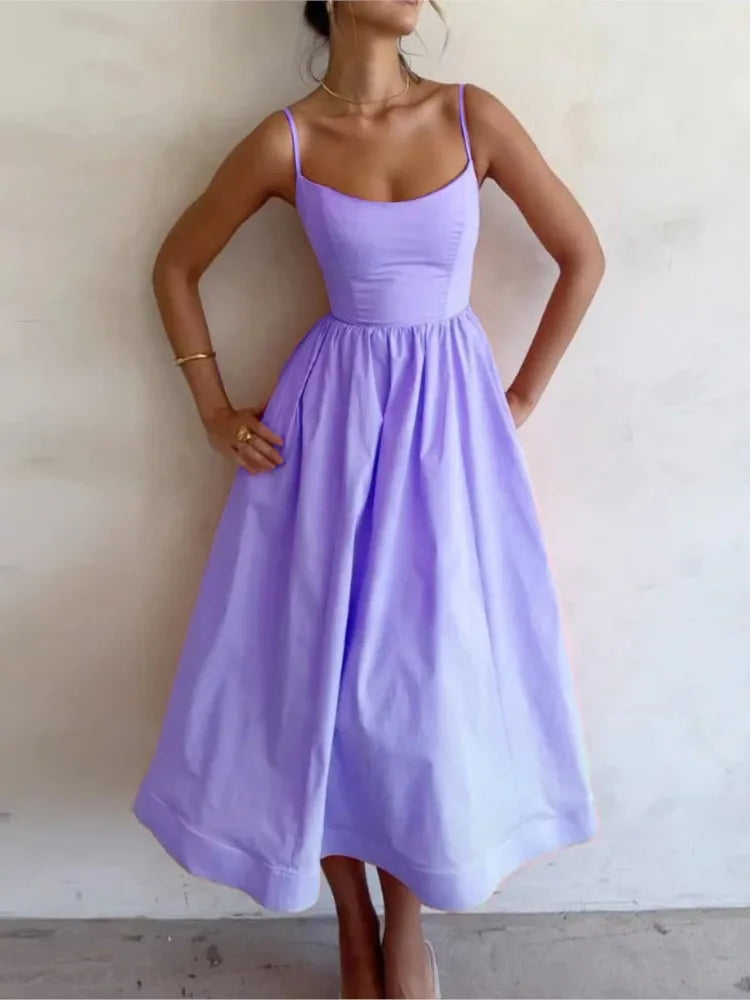 Elegantes ärmelloses Maxikleid mit graziösem Fall für Damen