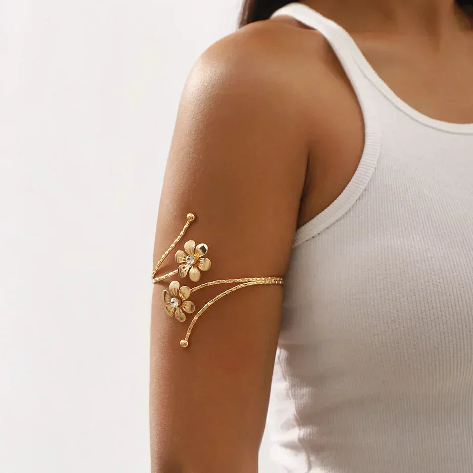 Blühende Schönheit Goldener Kreis Armband Ring Für Damen