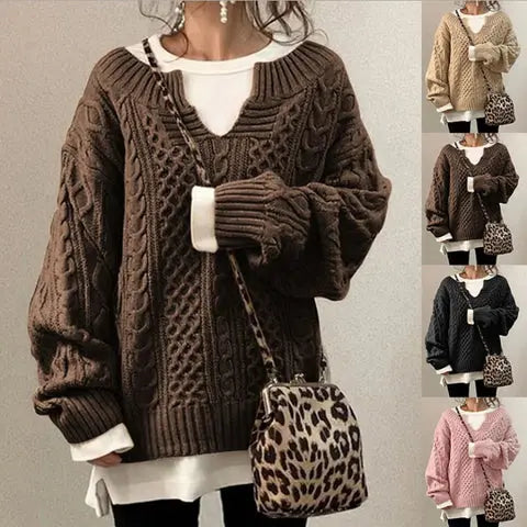Retro Strickpullover mit zeitlosem Design für Frauen