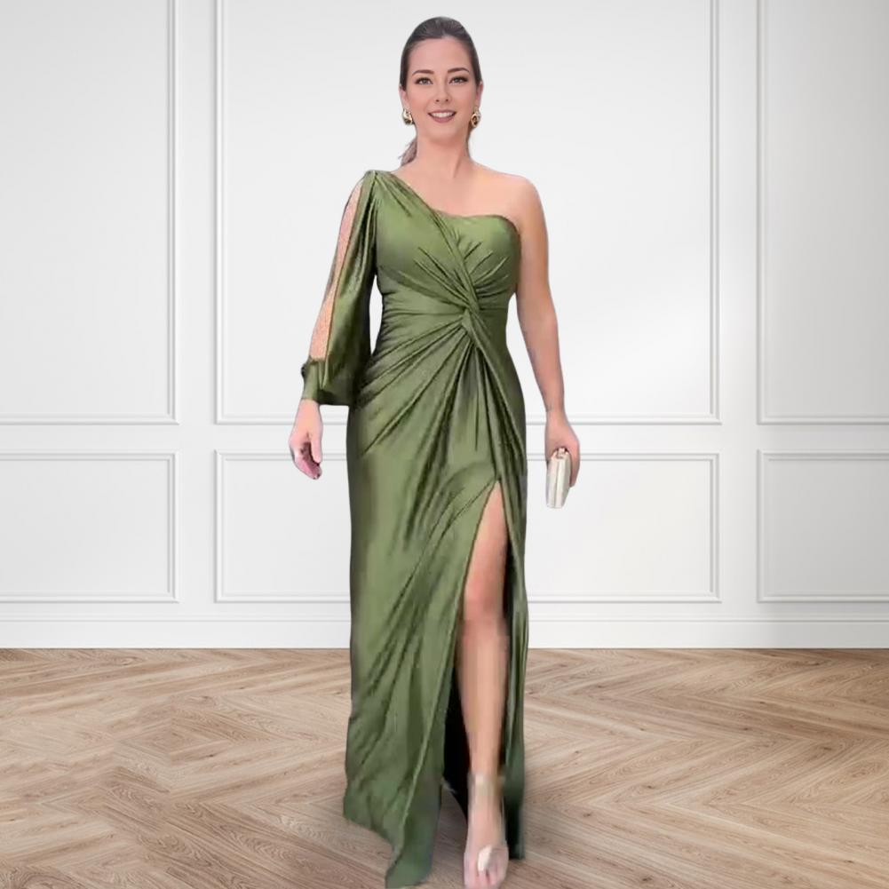 Elegantes One Shoulder Abendkleid mit Hohem Schlitz für Frauen