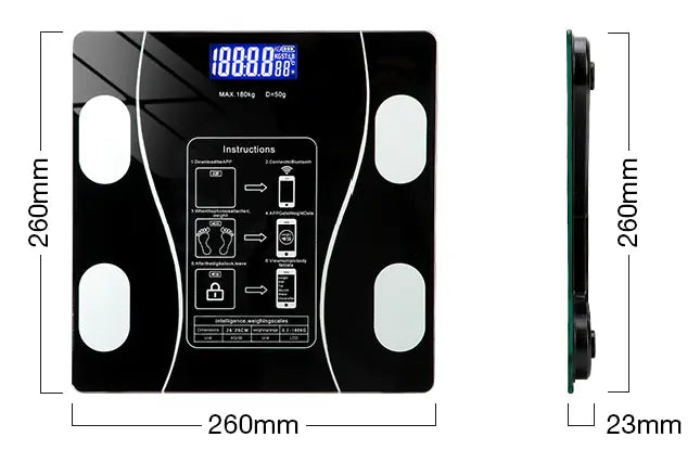 Körperanalyse-Waage mit Bluetooth-App – 11 Messwerte, 180 kg Tragkraft product image 2
