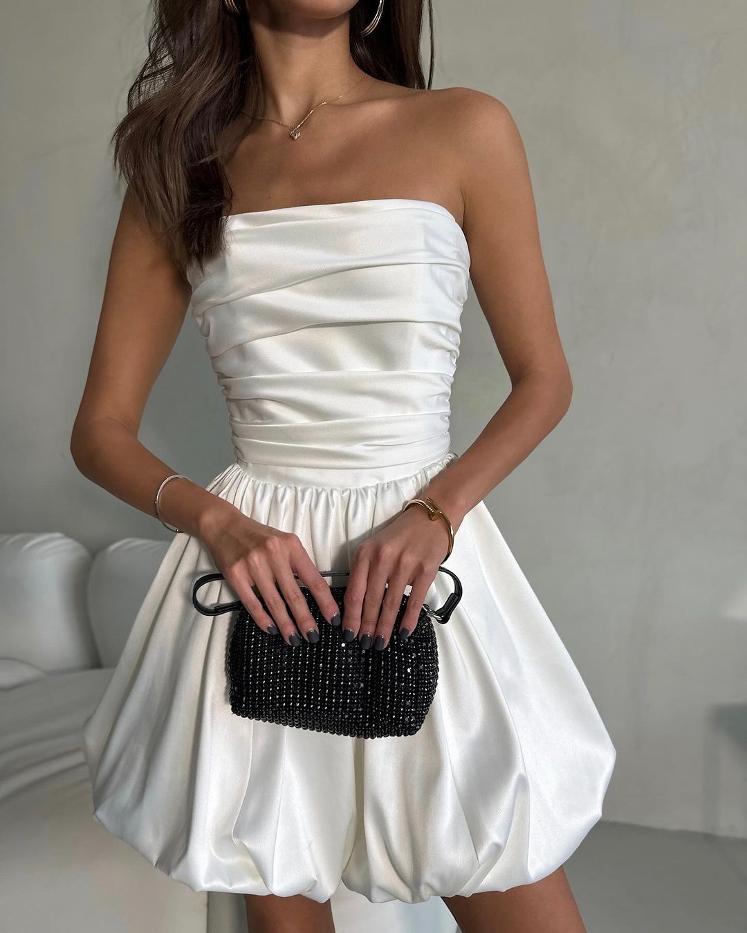 Elegantes Trägerloses Partykleid Für Frauen