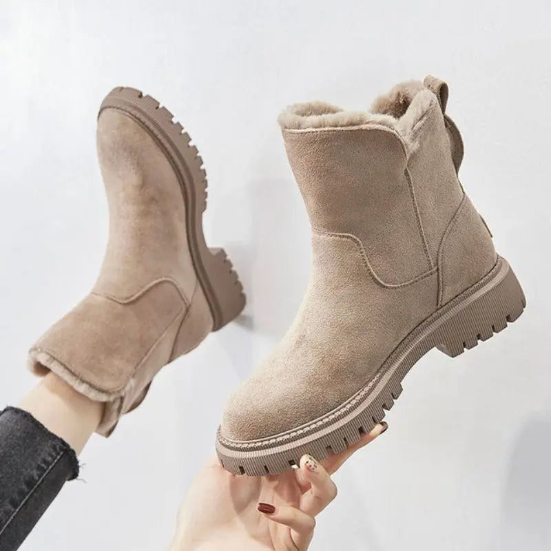 Stiefel mit Wollfutter und Reißverschluss für Frauen