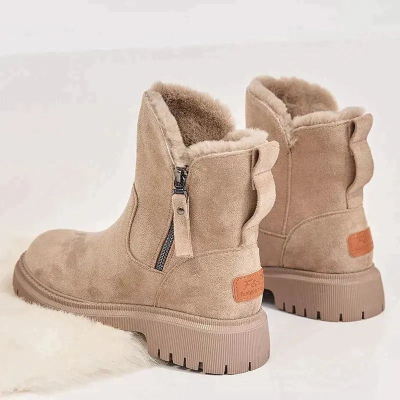 Stiefel mit Wollfutter und Reißverschluss für Frauen