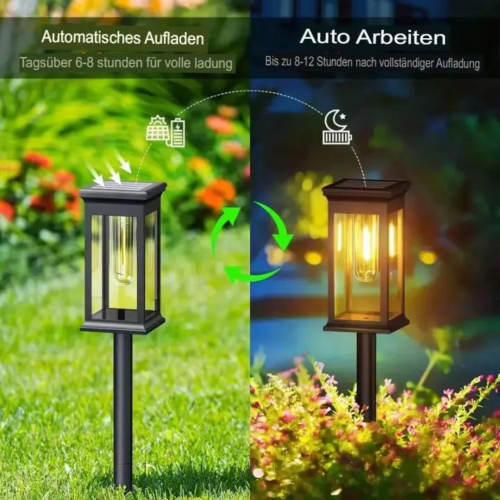 SolarGarden™ – Warmweißes Licht für Wege, Beete & stimmungsvolle Gartenmomente [1 + 1 Gratis]