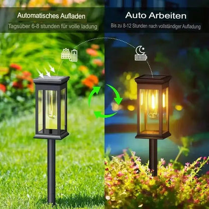 SolarGarden™ – Warmweißes Licht für Wege, Beete & stimmungsvolle Gartenmomente [1 + 1 Gratis]