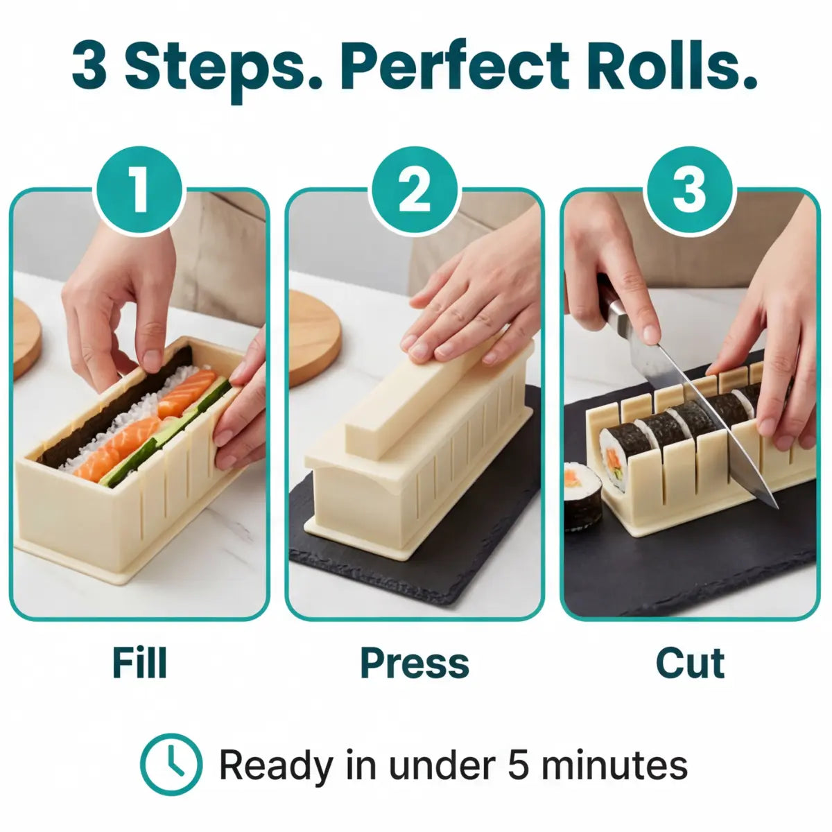 Sushi-Formen-Set – Gleichmäßige Stücke, ganz ohne Rolltechnik product image 6