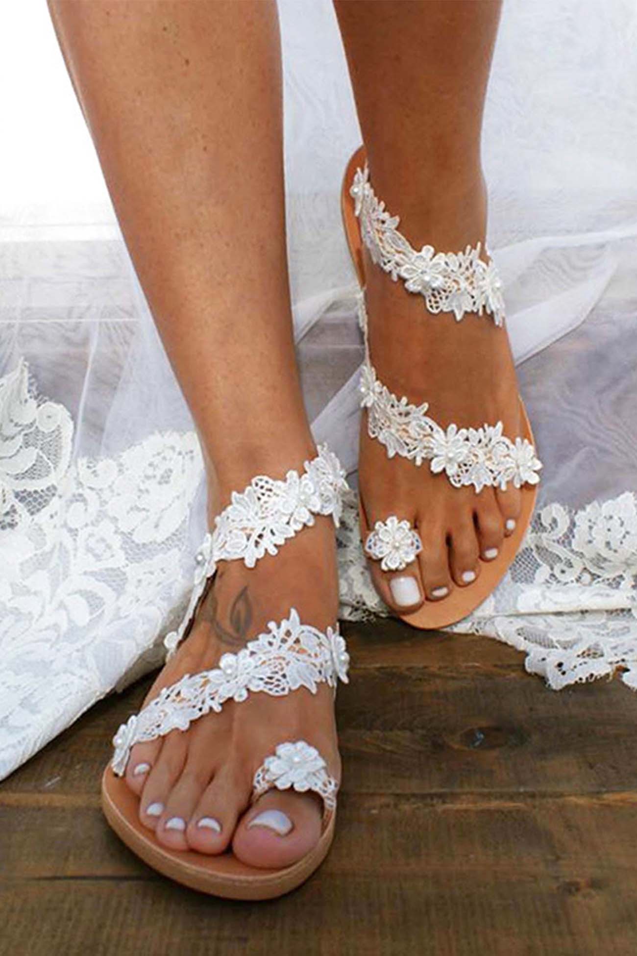 Vessara | Boho Teensandalen mit Spitze