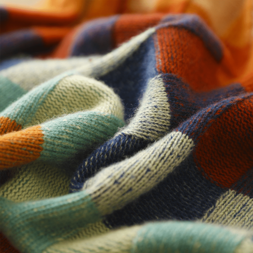 Bunter Patchwork-Rollkragenpullover Für Schicken Herbststil Für Frauen
