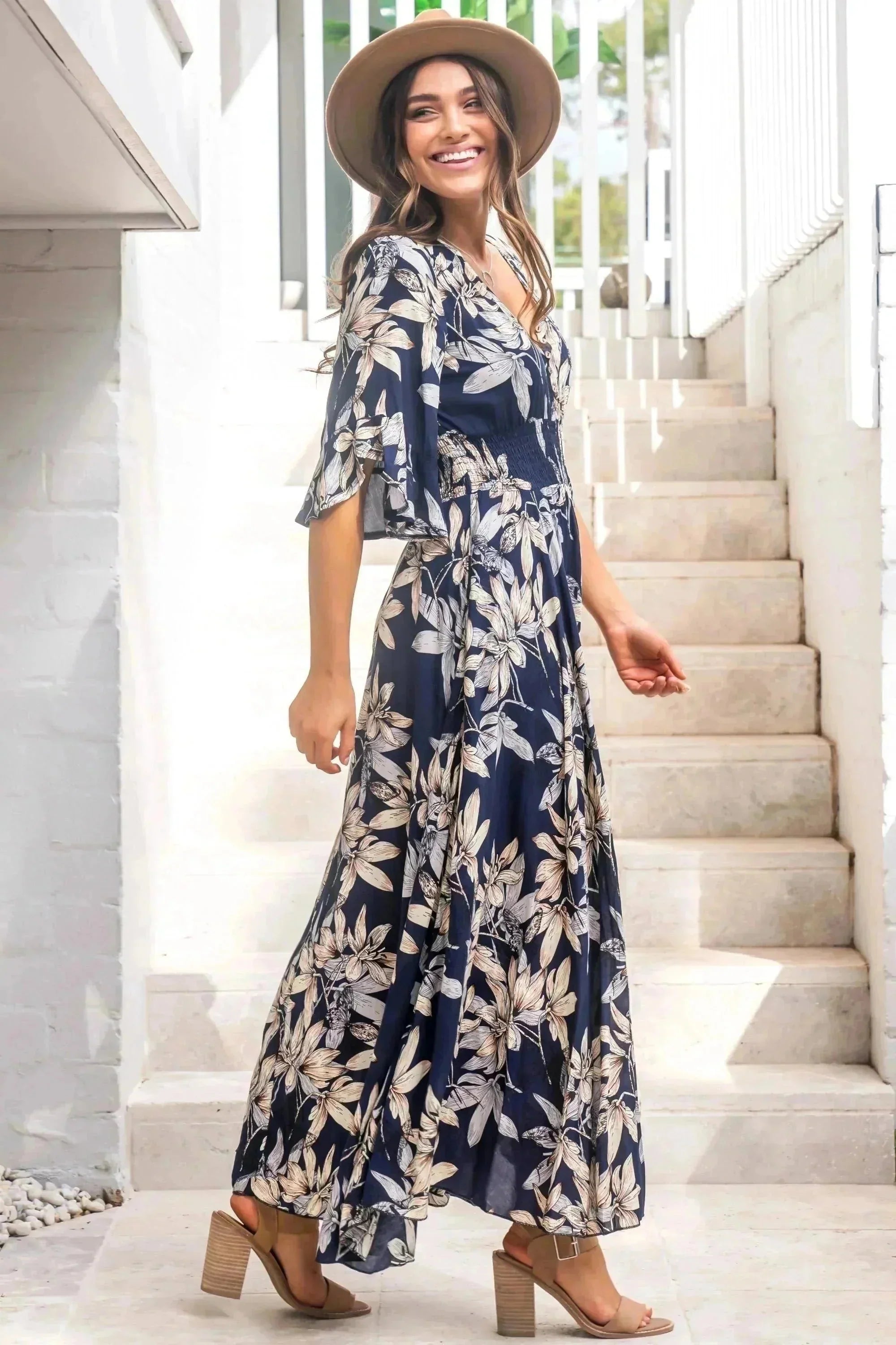 Evalora | Elegantes Boho Maxikleid