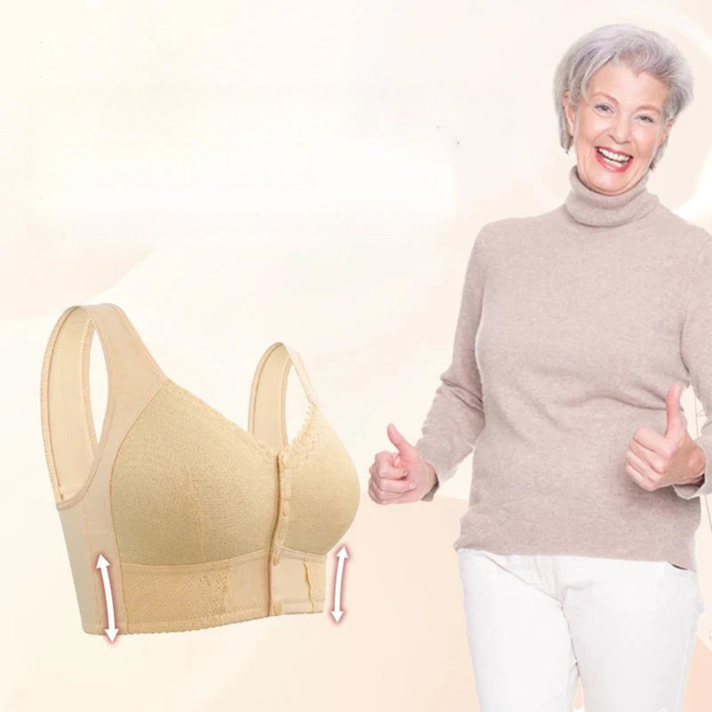Estella™ – Baumwoll-BH mit Vorderöffnung für Senioren mit Komfort [1 + 1 Gratis]